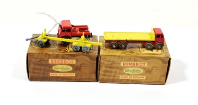 Lot 2364 - Benbros TV Series 8 Foden timber tractor red/yellow MW (E box E-G) 20 Flat truck red/yellow MW (G-E