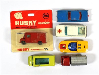 Lot 2369 - Husky 19 Commer Walk Thro' Van red (E, in cut open blister box G-F) Studebaker ambulance, Walk Thro
