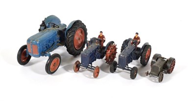 Lot 2373 - Tractors Four Unboxed Examples Britains spud-picker, Britains Fordson, Chad Valley Fordson and...