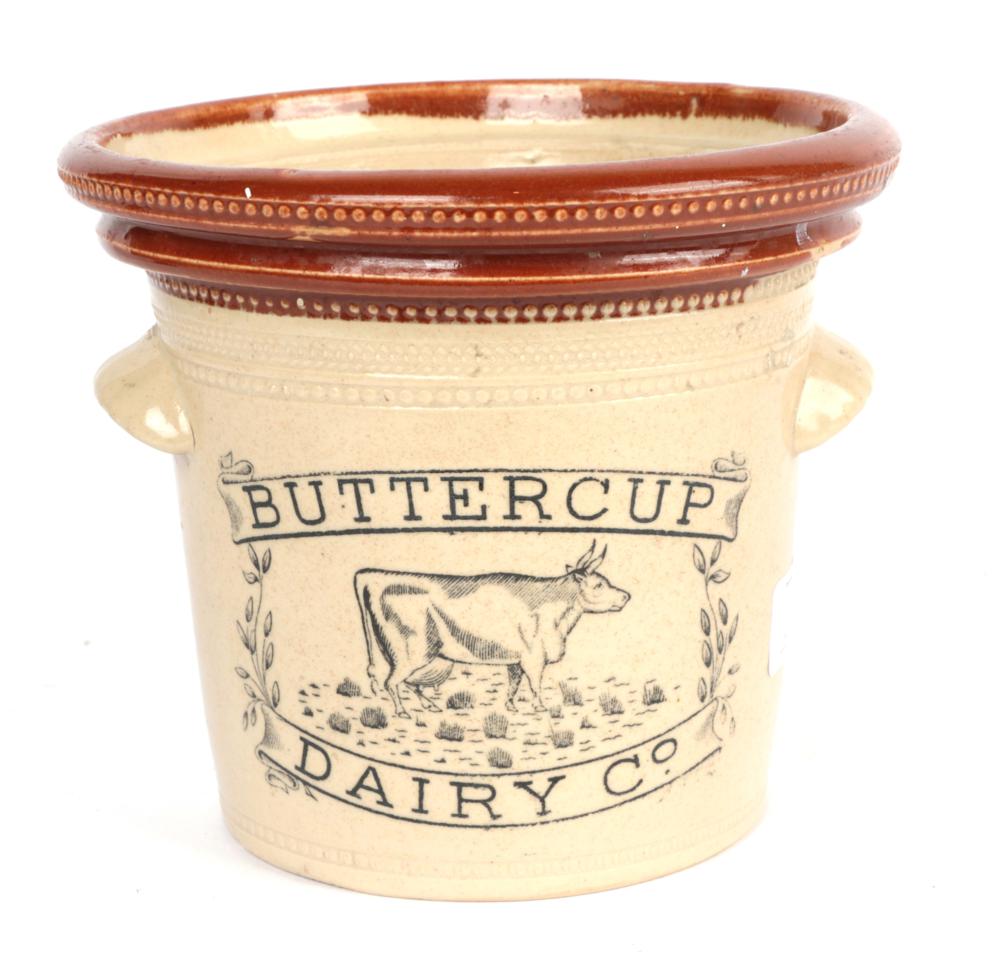 Lot 5 - Stoneware buttercup dairy company jar stamped ''Buchan Portobello Edinburgh''