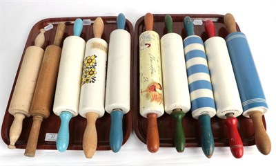 Lot 37 - ^ Two trays of ceramic rolling pins