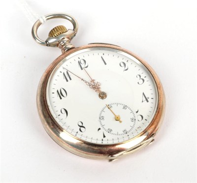 Lot 68 - An open faced pocket watch, case stamped 0.800