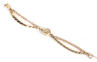 Lot 70 - A lady's back winding bracelet wristwatch, back winding crown signed Le Coultre, integral fancy...