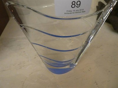 Lot 89 - Baccarat blue tinted wave pattern glass vase, 21cm