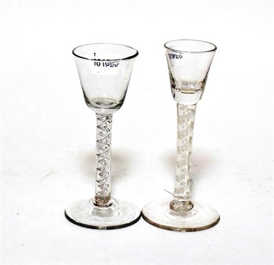 Lot 95 - Two 18th/19th century air twist drinking glasses