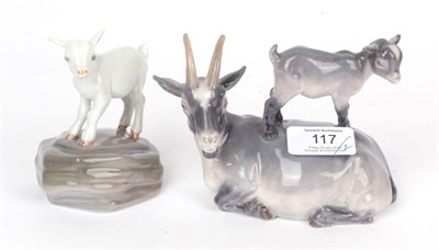 Lot 117 - Royal Copenhagen; Goats, number 4744 and 4760