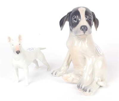 Lot 123 - Royal Copenhagen; English bull terrier number 3280 and seated puppy number 259