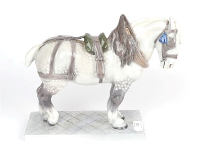 Lot 129 - Royal Copenhagen; Shire horse, number 471, 28cm high by 26cm long