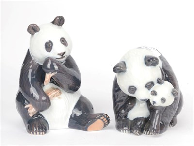 Lot 130 - Royal Copenhagen; Pandas, numbers 662 and 666