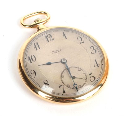 Lot 177 - An 18 carat gold open faced pocket watch, retailed by Mappin