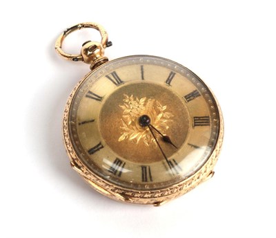 Lot 181 - A lady's fob watch, case stamped 'K18'