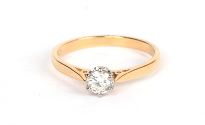 Lot 214 - An 18 carat gold diamond solitaire ring, the round brilliant cut diamond in a white claw...