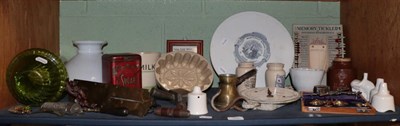 Lot 229 - ^ 19th century and later kitchenware including jelly molds, pottery cream jars, pie funnels, pastry