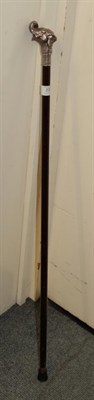 Lot 232 - An Italian silver mounted walking cane by Magrino, with English import marks, the handle...
