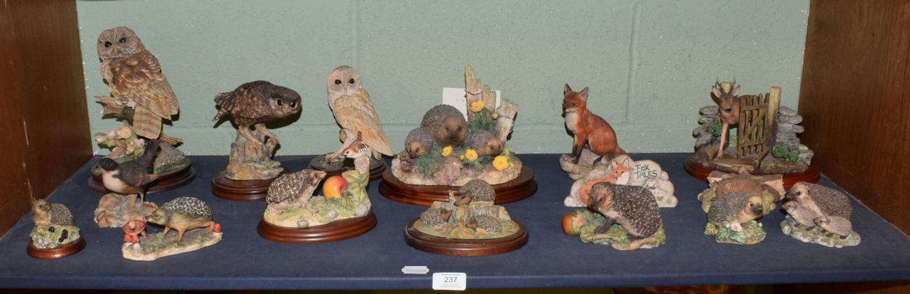 Lot 237 - Border Fine Arts Hedgehog, Bird and other models including: 'Hedgerow Adventure', 'Hedgehog &...