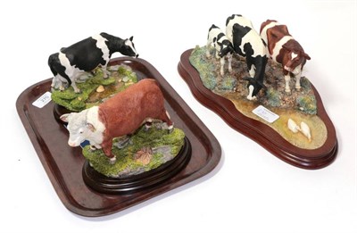 Lot 270 - Border Fine Arts 'Quenching Their Thirst', model no. B0342 by Kirsty Armstrong, on wood base;...