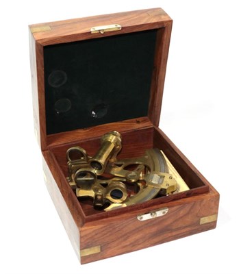 Lot 282 - A reproduction brass sextent in hardwood and brass bound case