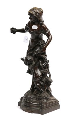 Lot 284 - After Moreau, a bronzed figure group ''Amour En Vendange'', 58cm high