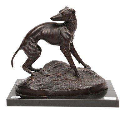 Lot 325 - A 20th century bronze model of a greyhound