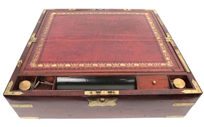 Lot 327 - A mahogany and brass writing slope