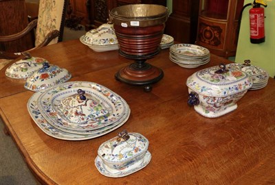 Lot 328 - Early 19th century Davenport ironstone dinner service, platters, tureens, plates etc