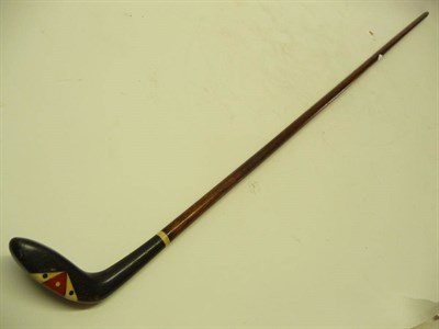 Lot 1227 - A Lady's Hickory Shafted Walking Stick, circa 1900, formed as a golf club, the handle inlaid...