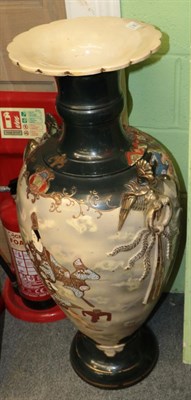 Lot 340 - ^ An early 20th century large Japanese twin-handled vase, 105cm high