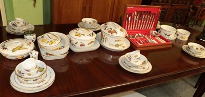 Lot 345 - A quantity of Royal Worcester Evesham dinner wares, together with a Viners canteen of cutlery...