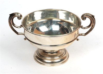 Lot 349 - A silver twin-handled pedestal bowl, apparently D.&J. Wellby, London, probably 1933, 23.5cm....