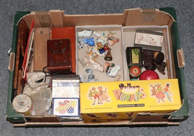 Lot 367 - Mixed lot including two Pelham puppets (boxed); playing cards (including two packs Orient...