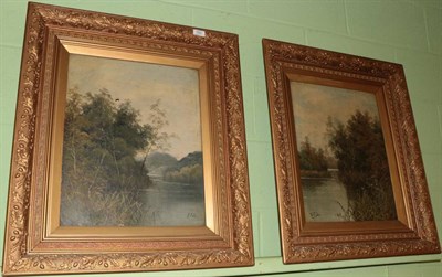 Lot 1000 - ^  E* Cole, early 20th century, A pair of riverside scenes, signed, oil on canvas, 49.5cm by...