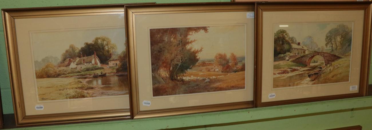 Lot 1012 - ^ William Knox (1862-1925), The country cottage, watercolour, together with two other rural...