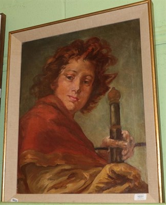 Lot 1031 - After Tiepolo, circa 1920, Boy with a sword, oil on canvas, 60cm by 50cm