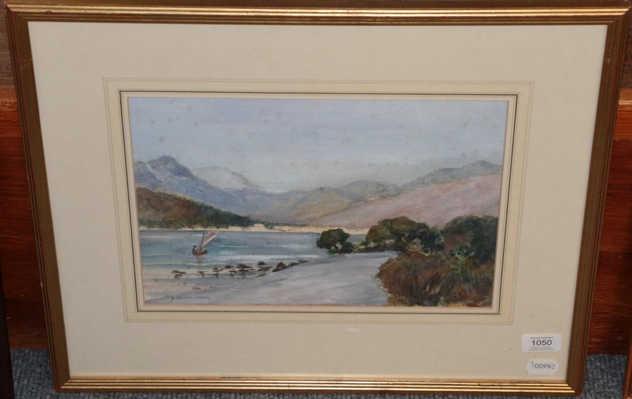 Lot 1050 - Alfred Heaton Cooper (1863-1929), A sailing boat in mountainous landscape (Lake District?), signed