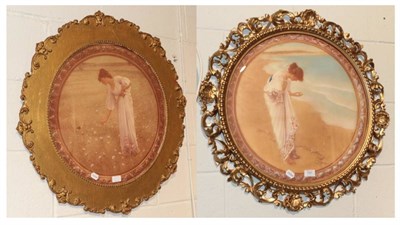 Lot 1061 - ^ British School (early 20th century) A pair of chromolithographic prints of elegant ladies,...