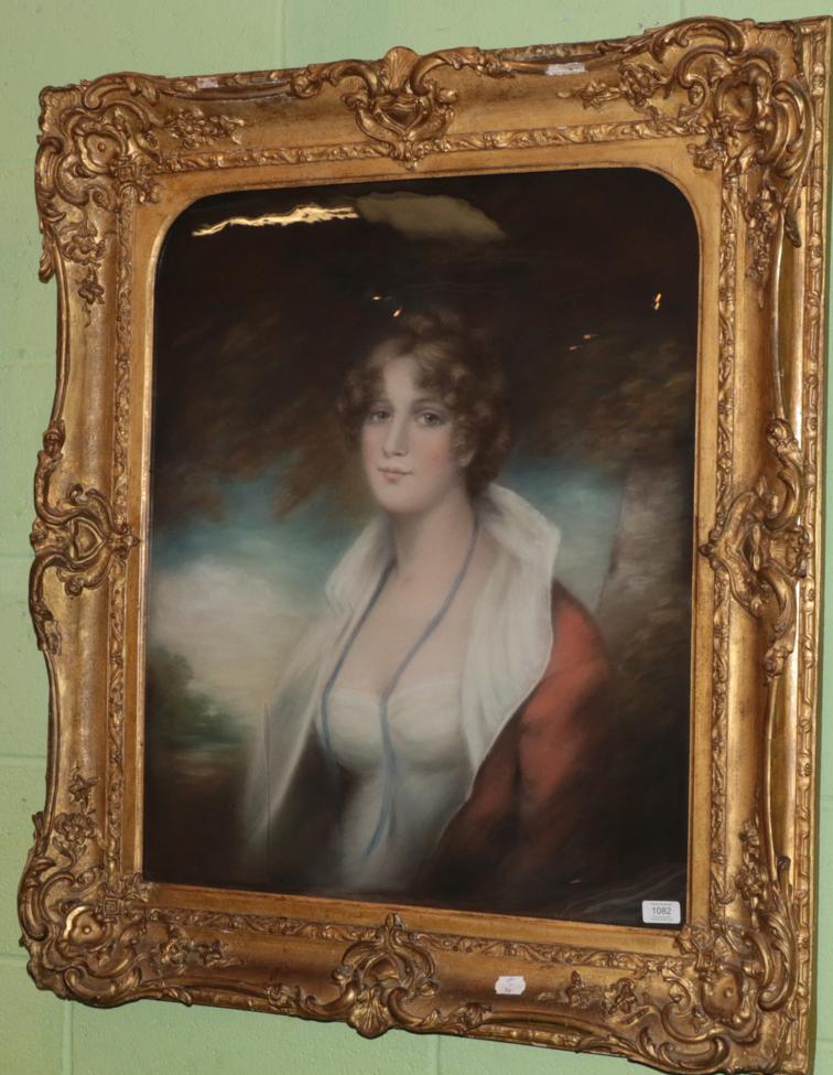 Lot 1082 - ^ After Sir Henry Raeburn, Half-length portrait of a lady, pastel, 75cm by 62cm
