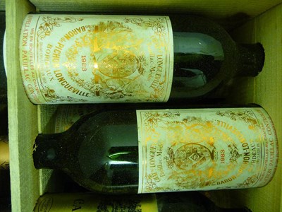 Lot 1241 - Chateau Longueville, Baron de Pichon-Loncueville, 1983, eight bottles