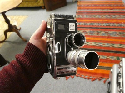 Lot 1132 - Two boxes of Bolex Cine cameras, some with lenses and cases