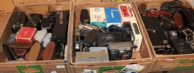 Lot 1136 - Three boxes of vintage cameras