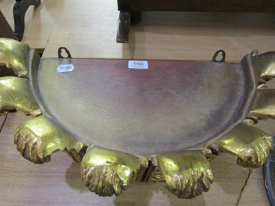 Lot 1150 - A gilt wood bed canopy coronet carved with feathers