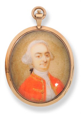 Lot 1248 - English School, circa 1790: Portrait Miniature of a Gentleman, his grey powdered hair en queue,...