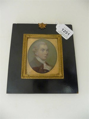 Lot 1251 - F Sherwood: Portrait Miniature of a Gentleman, his grey powdered hair en queue, blue eyes,...