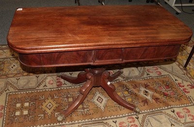 Lot 1199 - A large Regency mahogany fold-over tea table