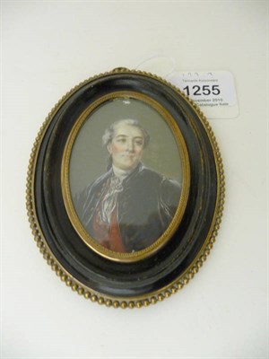 Lot 1255 - Continental School, 19th century: Portrait Miniature of a Gentleman, said to be John Burg, his grey