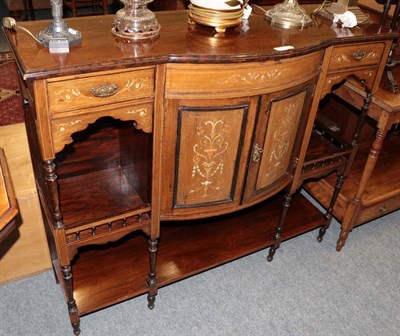 Lot 1253 - Late Victorian inlaid rosewood cabinet (lacking superstructure)