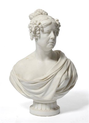 Lot 1258 - Peter Rouw (1771-1852): A Marble Portrait Bust of a Young Lady, a member of the Thorold family, her