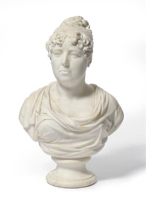 Lot 1259 - Peter Rouw (1771-1852): A Marble Portrait Bust of a Lady, a member of the Thorald family, her...