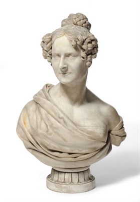 Lot 1260 - Peter Rouw (1771-1852): A Marble Portrait Bust of a Lady, a member of the Thorald family, her...