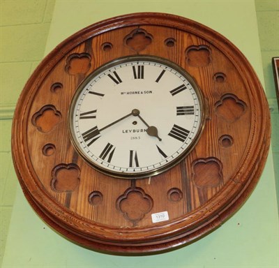 Lot 1310 - A single fusee wall timepiece, dial bearing marks Wm Horne & Son, Leyburn 1885 (possibly later...