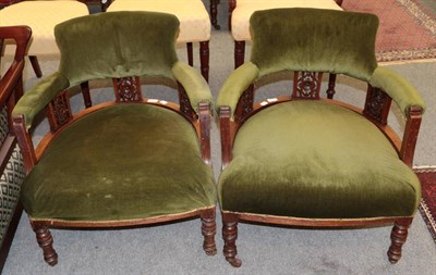 Lot 1375 - Two Victorian tub chairs